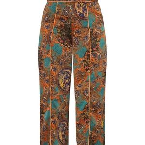 Multi Paisley Print Wide Leg Pants